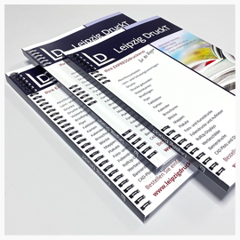 Drucke mit Halbverdeckter Bindung Ansicht der Bindeoptionen